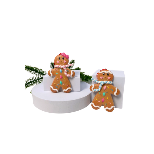 Pastel Perfection Gingerbread Ornaments – Girl & Boy Pair