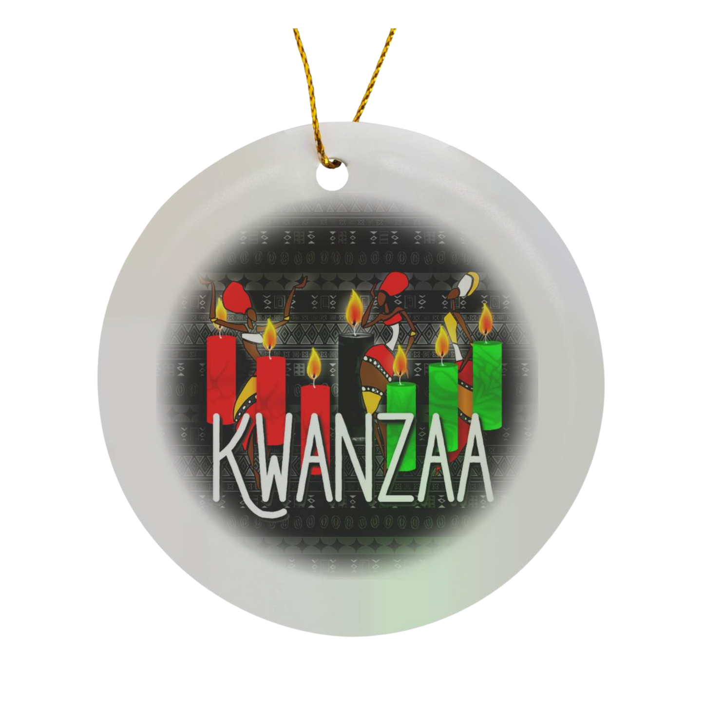 Kwanzaa Vibes – Snowflake Porcelain Ornament (3")