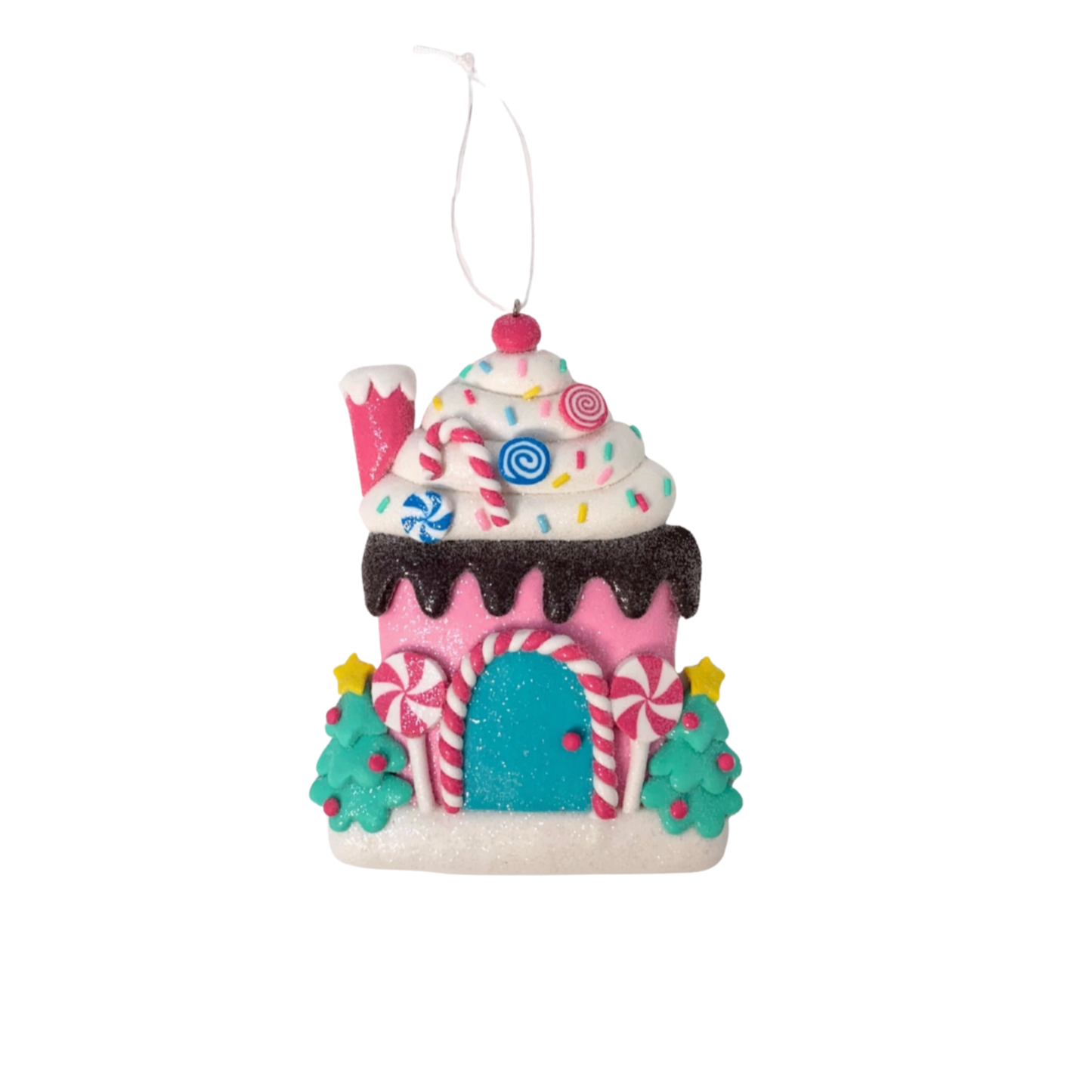 Candy Dreamland Gingerbread Ornament Duo – Frosted Sweet Shop Set (Set of 2)