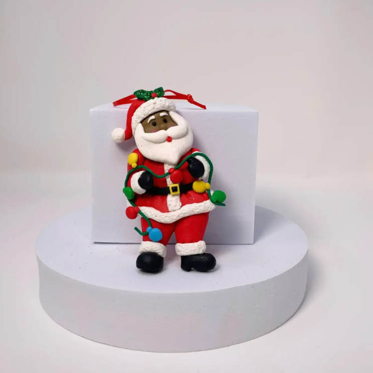 Santa Been Black – Clay Dough Ornament (4”)