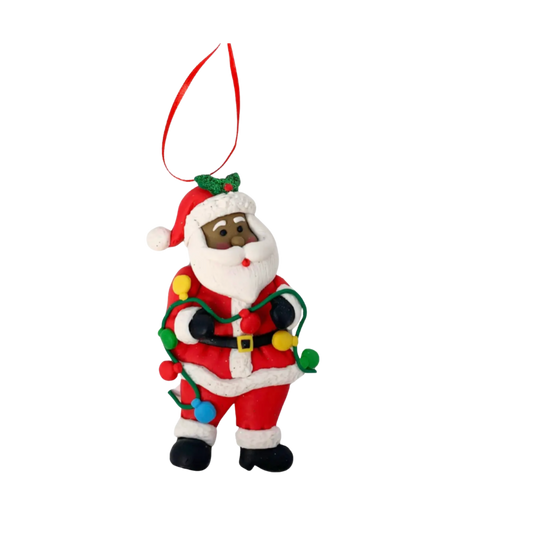 Santa Been Black – Clay Dough Ornament (4”)